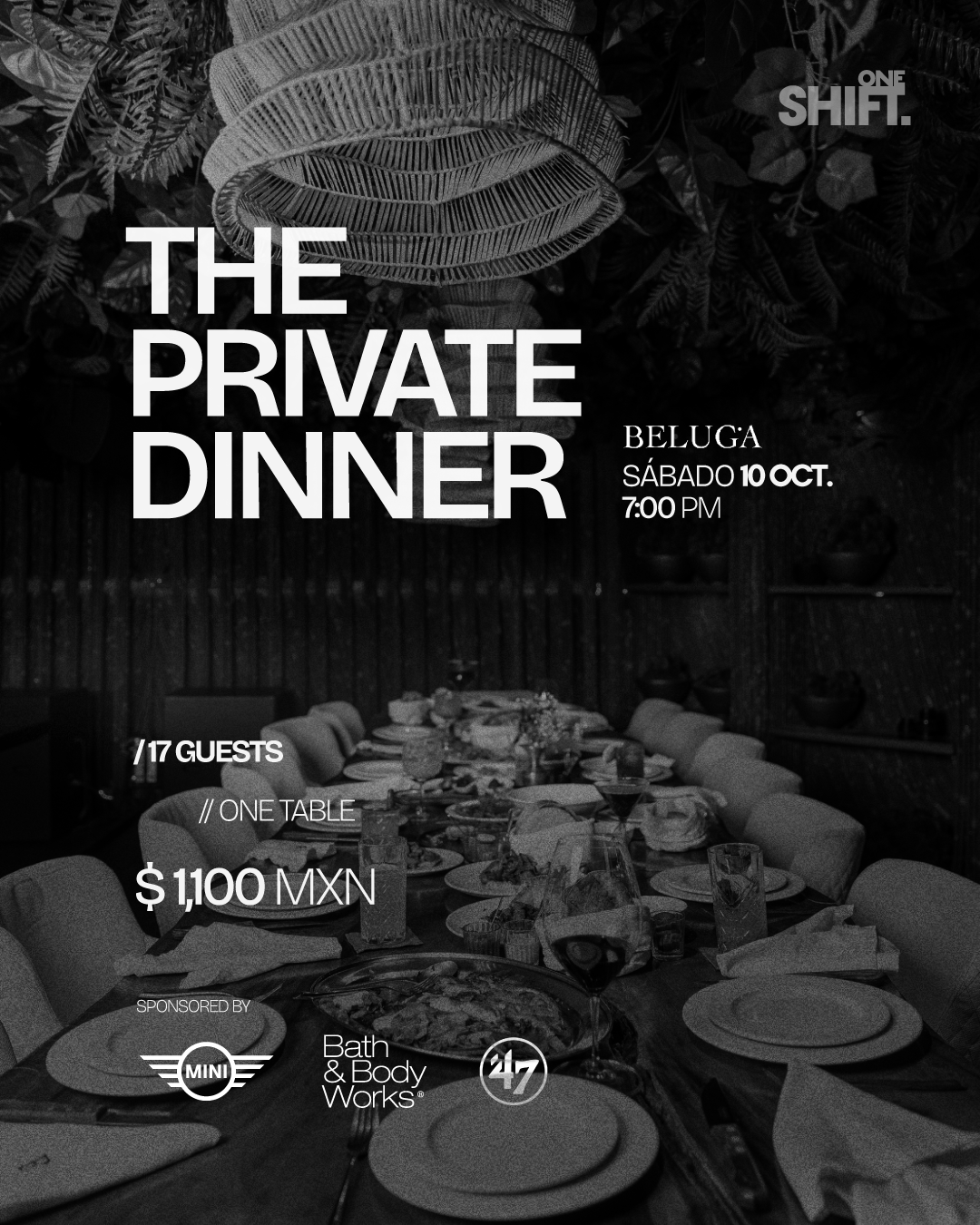 The Private Dinner at Beluga · Sábado 10 de octubre · 7:00 PM